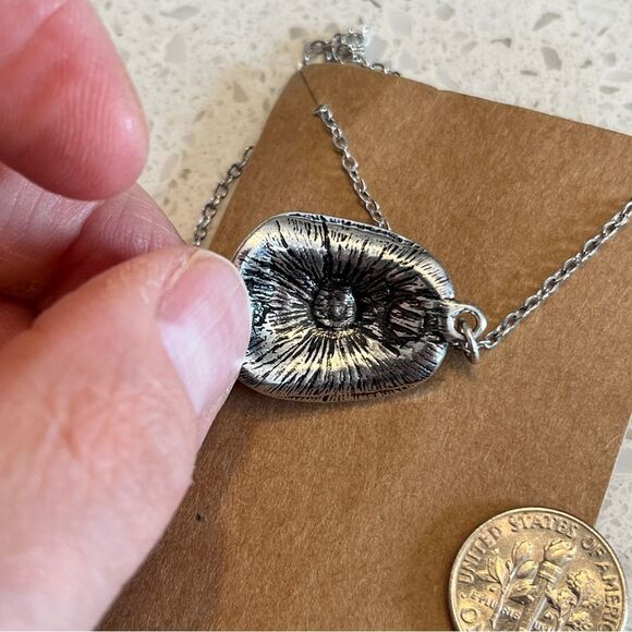 Western Turquoise Stone Decor Cowboy Hat Pendant Necklace - Picture 8 of 10